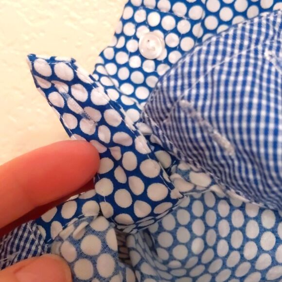 Van Heusen Blue Dot Button Down Cotton Shirt Size M - Picture 4 of 7